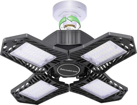 W Led Garage Lights Lumens Deformable New Four Leaf Trilight