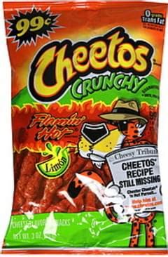 Cheetos Crunchy Flamin Hot With Lime Cheese Flavored Snacks Oz Nutrition Information Innit