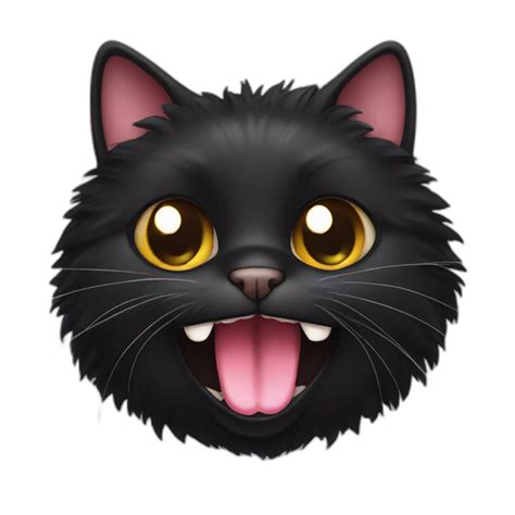 Fluffy Black Cat Ai Emoji Generator