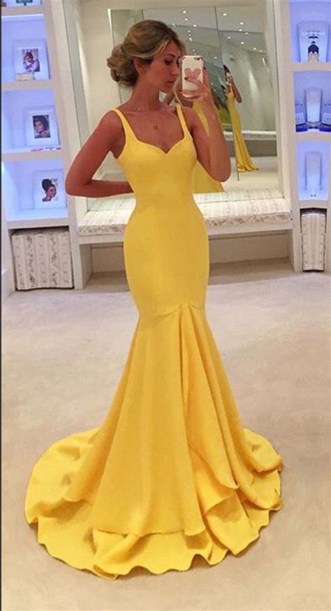 Prom Dress Sexy Prom Dress Yellow Prom Dresses Vintage Yellow Evening