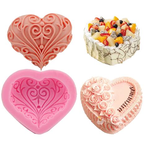 Aliexpress Buy Wedding 1PC Silicone Cake Mold Heart Shape Bread