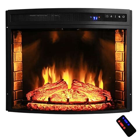 AKDY 27 Electric Fireplace Freestanding Brown Wooden Mantel Firebox 3D