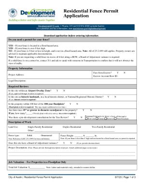 TX Residential Fence Permit Application City Of Austin 2020 2024