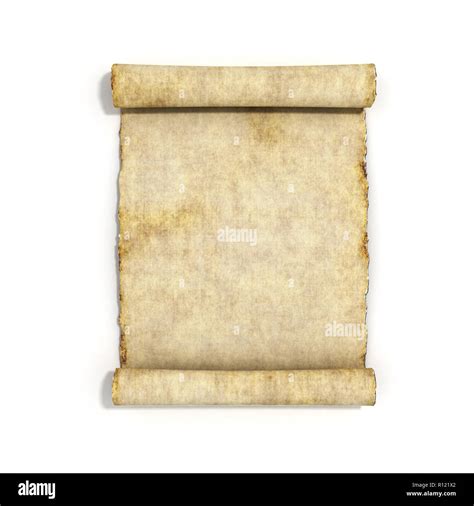 Old Papyrus Scroll Isolated On White Background D Illustration Stock