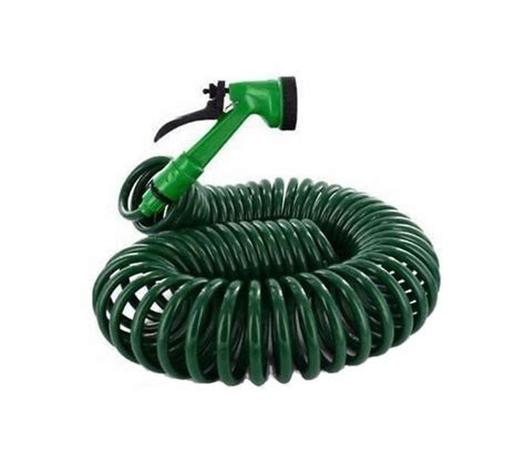 Spiral Retractable Water Hose With 5 Function Spry Nozzle 15m Makro