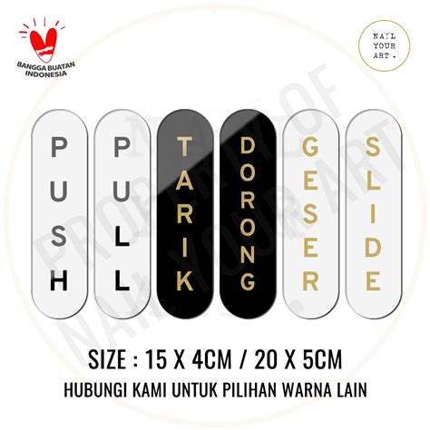 Jual Sign Akrilik PUSH PULL TARIK DORONG SLIDE GESER ROUND 20 X 5 CM