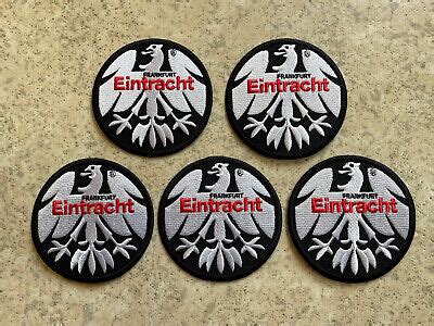 5 X EINTRACHT FRANKFURT 80er Patch Logo Aufnäher groß 8cm Kutte NEU