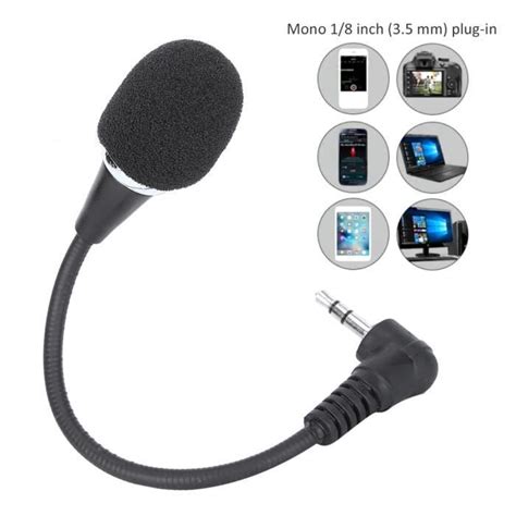 Qiilu Micro Omnidirectionnel Mini Microphone Condensateur T Te