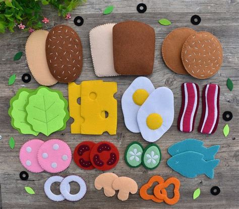 Felt Sandwich Set PDF Pattern Felt Food Pattern Felt Breakfast