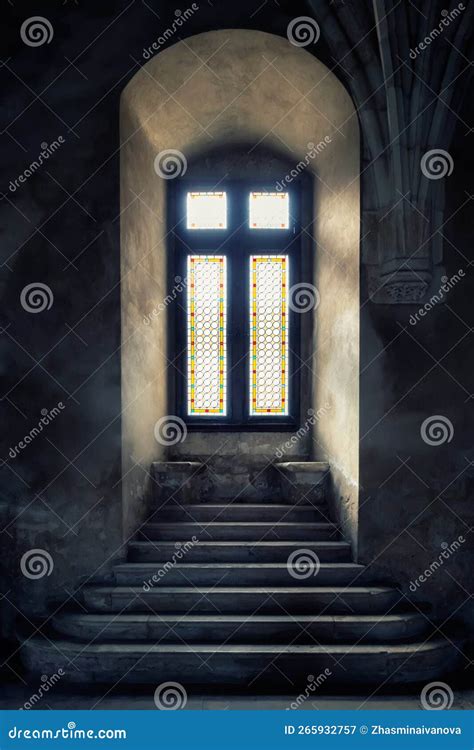 Window with Arch and Gothic Elements Stock Image - Image of historic ...