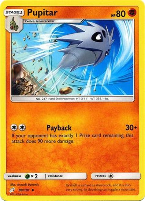 Pokemon Trading Card Game Team Up Single Card Uncommon Pupitar 80 Toywiz