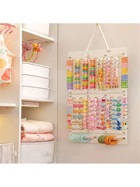 1pc Hair Accessories Organizer Wall Mounting Bag For Hair Ties Headbands Clips And Othe