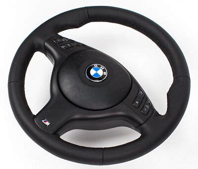 LEDER Glates Lederlenkrad BMW E39 M5 M Lenkrad Mit Blende Multif