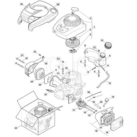 SP45 2020 299274643 M20 Mountfield Rotary Mower Engine Diagram GHS