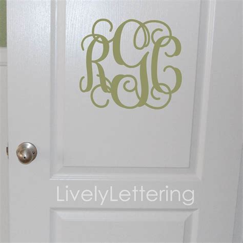 Monogram Door Decal, 10x12 Monogram Wall Decal, Personalized Initials ...