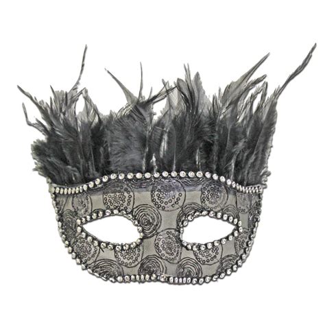 Buy Black Feather Masquerade Mask With Rhinestone Border at Simply ...