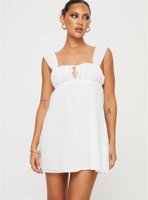 Mooney Mini Dress White Princess Polly Usa