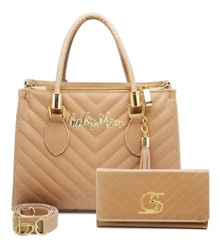 Kit Bolsa Carteira Feminina Couro Sintético Nude Gabi Show MercadoLivre
