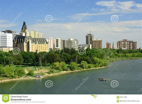 Saskatoon skyline editorial stock photo. Image of buildings - 98111268