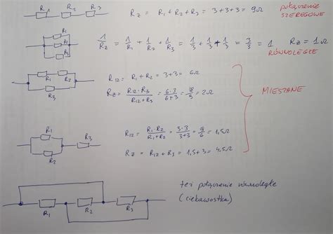 Z trzech oporników o oporze 3 Omy Utwórz wszystkie możliwe schematy i