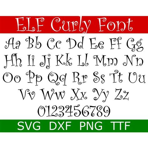 Curly Font Svg Ttf Curl Letters Curly Cue Font Elf Font Etsy Israel