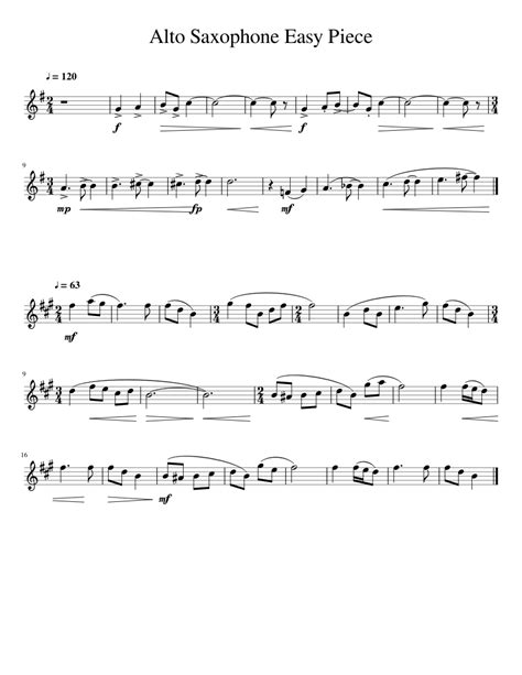 Alto Saxophone Sheet Music For Beginners