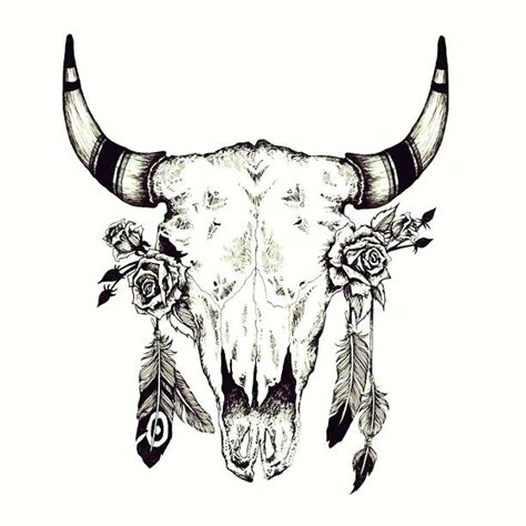 Steer Head Drawing at PaintingValley.com | Explore collection of Steer ...