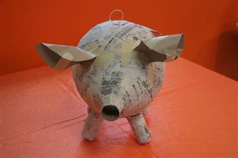 Paper Mache Pig The Ears Are Flexible Right Now But After Covering