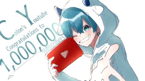 💙㊗️ ころんの実況 ㊗️💙 チャンネル登録者100万人おめでとうござ」よふかし🍽のイラスト