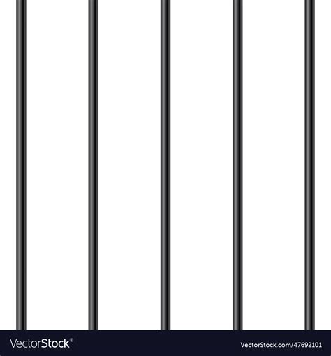 Black Realistic Metal Prison Bars Isolated Vector Image