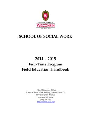 Fillable Online Socwork Wisc Field Handbook The School Of Social Work