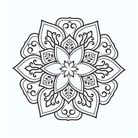 Premium Vector Line Art Floral Mandala Design Black And White