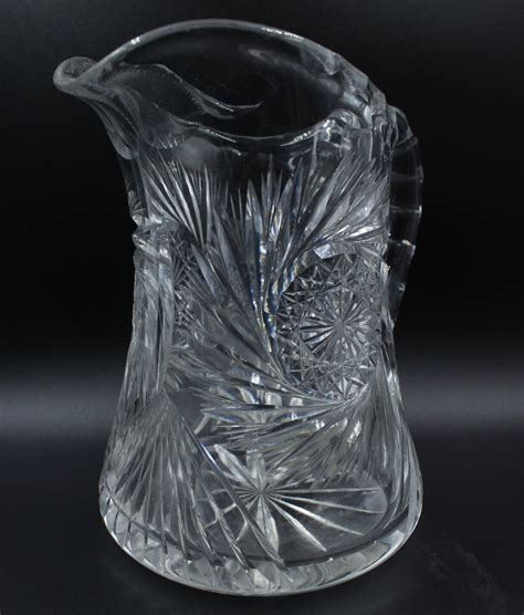 Czech Lace Cut Lead Crystal Pitcher Etsy Uk