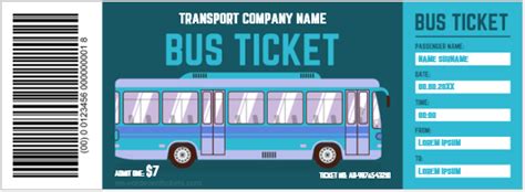 20 Fake Bus Ticket Templates For Word Download Edit Print