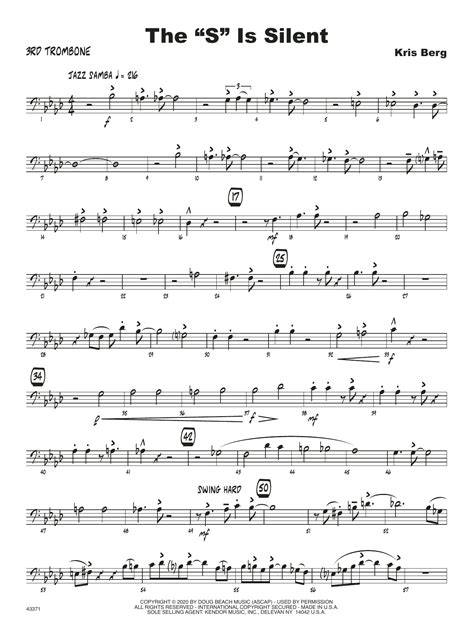 The S Is Silent 3rd Trombone Sheet Music Kris Berg Jazz Ensemble