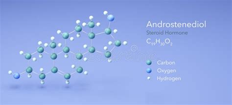 Androstenediol Steroid Hormone Molecular Formula 3d Rendering