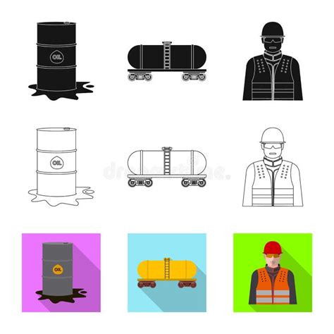 vector illustration  oil  gas sign collection  oil  petrol