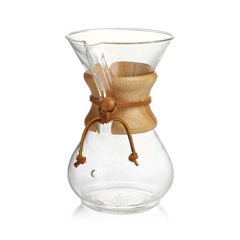 Chemex 6 Cup Glass Pour Over Coffee Maker With Natural Wood Collar Reviews Crate And Barrel