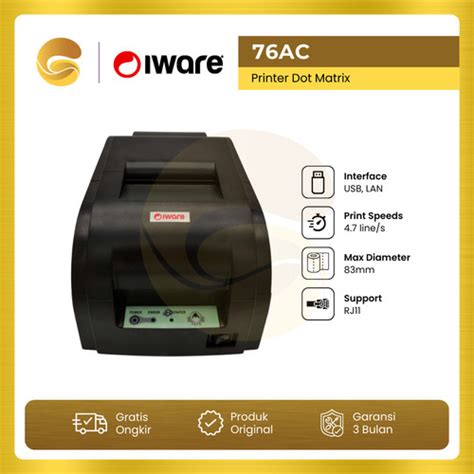 Promo Iware Printer Kasir Dot Matrix Dm Ac Auto Cutter Usb Lan Rj