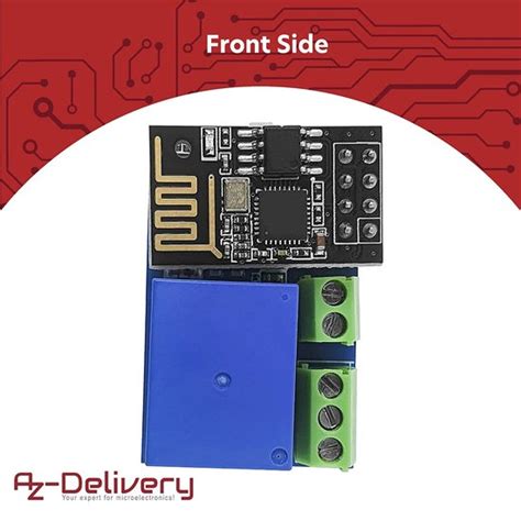 AZDelivery 3 X ESP8266 01S Wlan WiFi Module 5V Met Relais Adapter