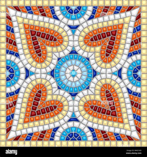 Ancient Mosaic Ceramic Tile Pattern Stock Vector Image Art Alamy