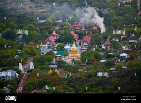 BUDDHIST TEMPLE COMPLEX from MANDALAY HILL - MANDALAY, MYANMAR Stock ...