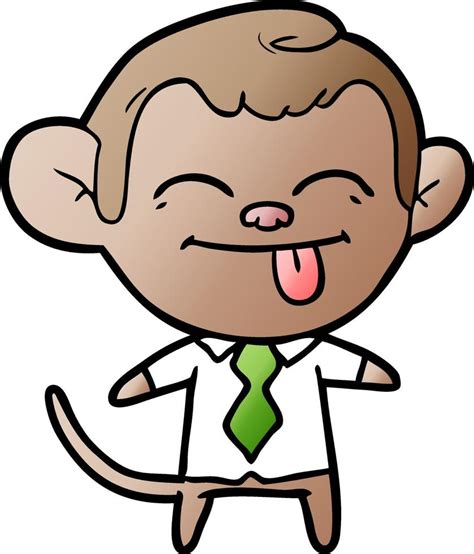 Funny Cartoon Monkey Wearing Shirt And Tie 12408333 Vector Art At Vecteezy