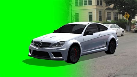 Mercedes Benz C63 Amg Drive On Green Screen Different Views Free