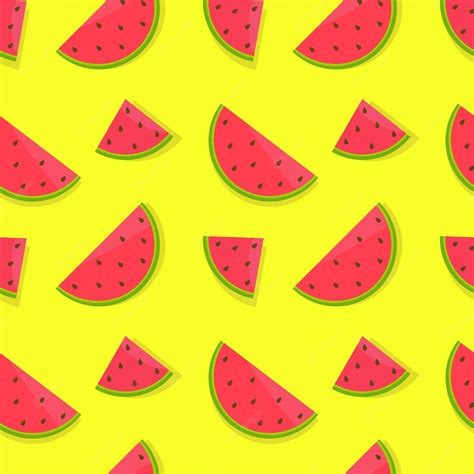 Premium Vector Seamless Vector Pattern With Bright Watermelons On A