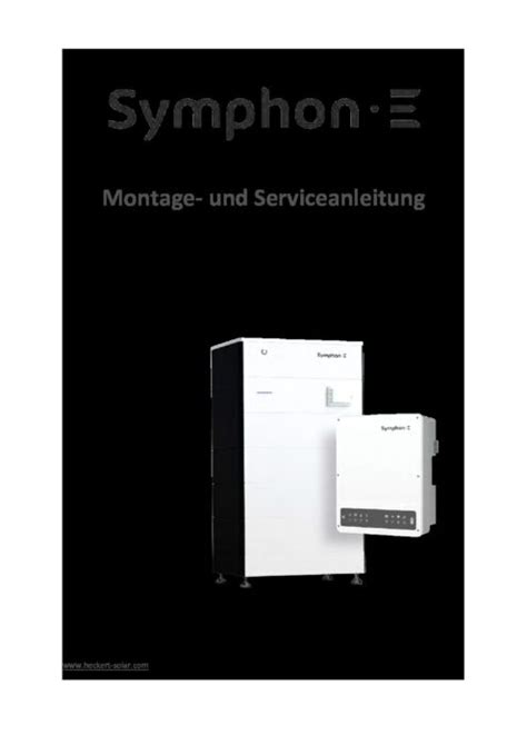 Montage Und Serviceanleitung Symphon E Heckert Solar Gmbh