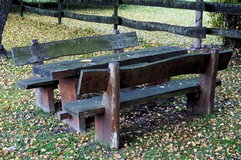 Free Images : wood, seat, autumn, backyard, furniture, garden, park ...