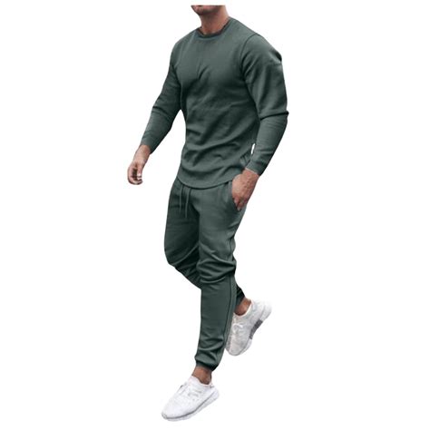 Stamzod 2023 Spring Autumn Men Tracksuit 2 Piece Set Solid Color Long Sleeved Casual Pullover