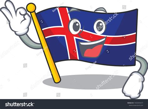 Cartoon Flag Iceland Mascot Okay Stock Vector Royalty Free 1559395577