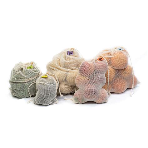 Cotton Mesh Reusable Produce Bags - 10 Pack | Net Zero Co.